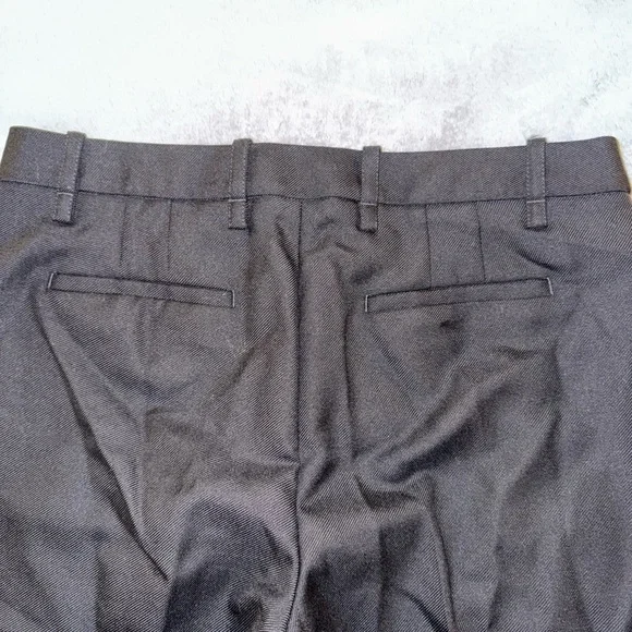 Banana Republic 100% Italian Wool Classic Black Straight Leg Dress Pants-Size 12 - Picture 8 of 14